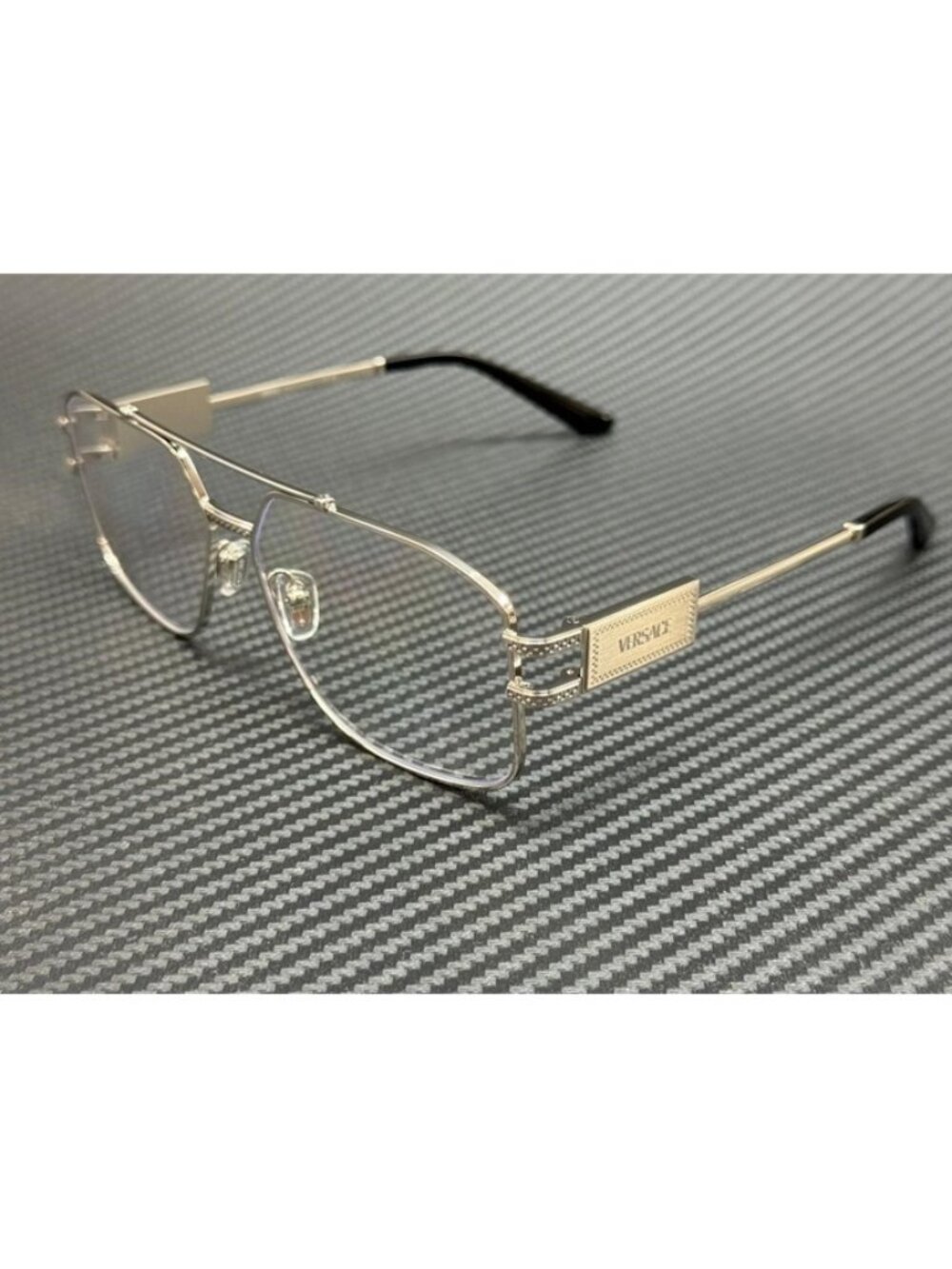 New Versace Men Silver Eyeglasses 57-13-140